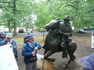 man and statue