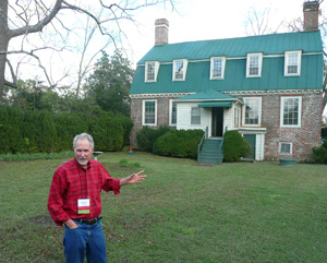 man and house