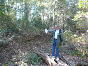 man and trench